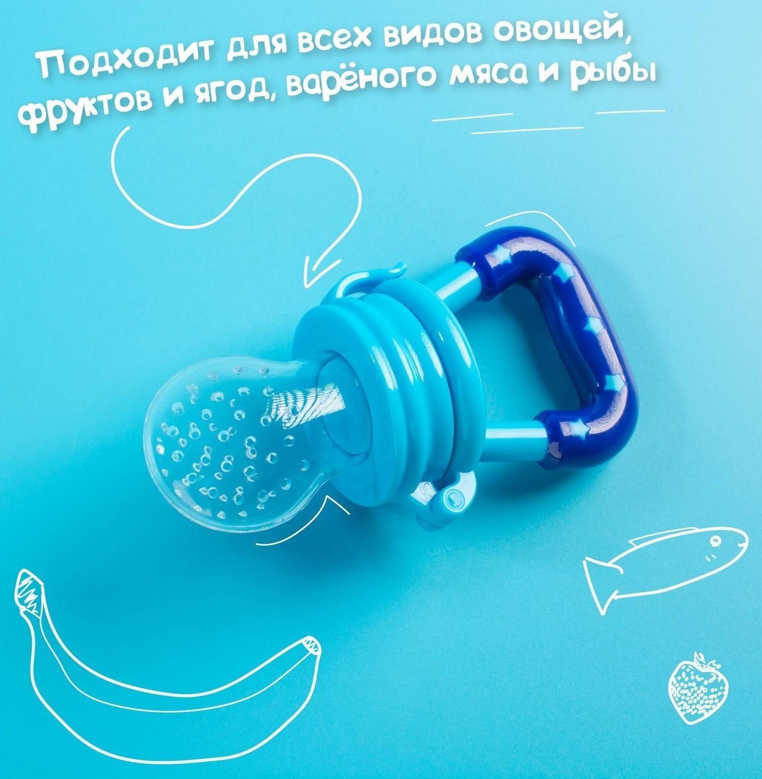 Ниблер с силиконовыми сеточками, размеры S, M, L, в футляре, цвет голубой