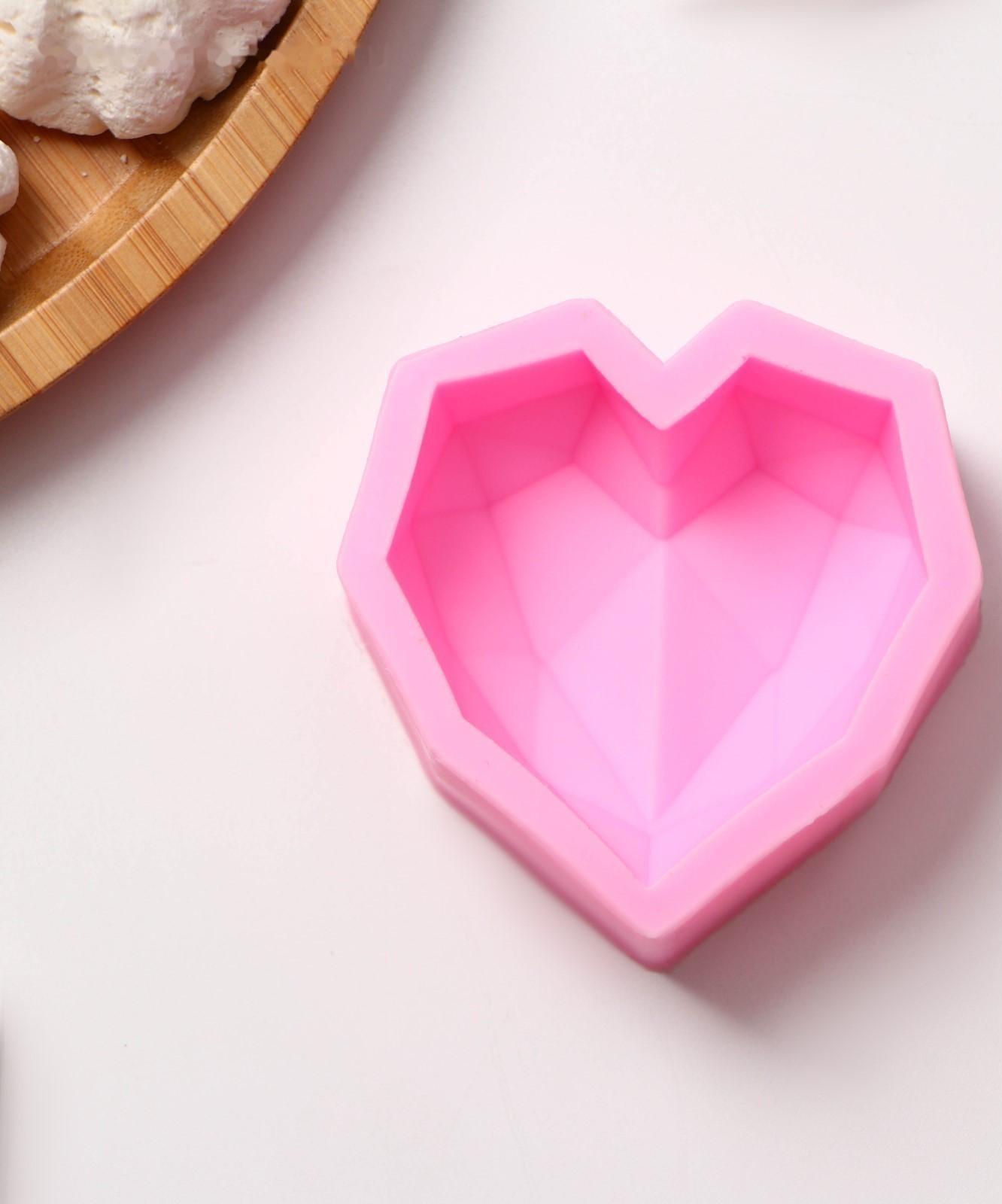 Молд «Сердце», 7,3×7,3×2,3 см, цвет розовый