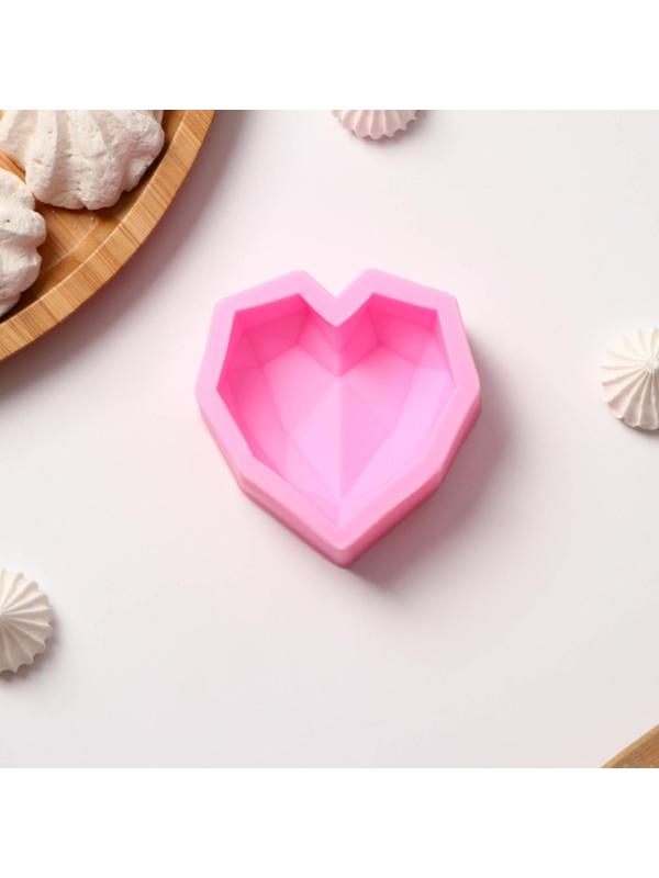 Молд «Сердце», 7,3×7,3×2,3 см, цвет розовый