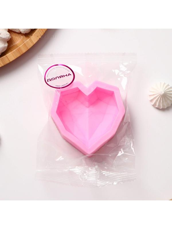 Молд «Сердце», 7,3×7,3×2,3 см, цвет розовый