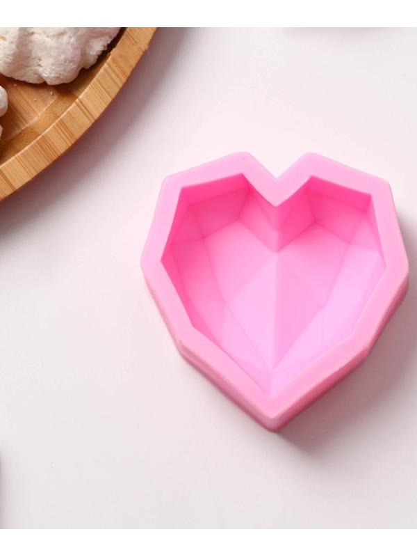 Молд «Сердце», 7,3×7,3×2,3 см, цвет розовый