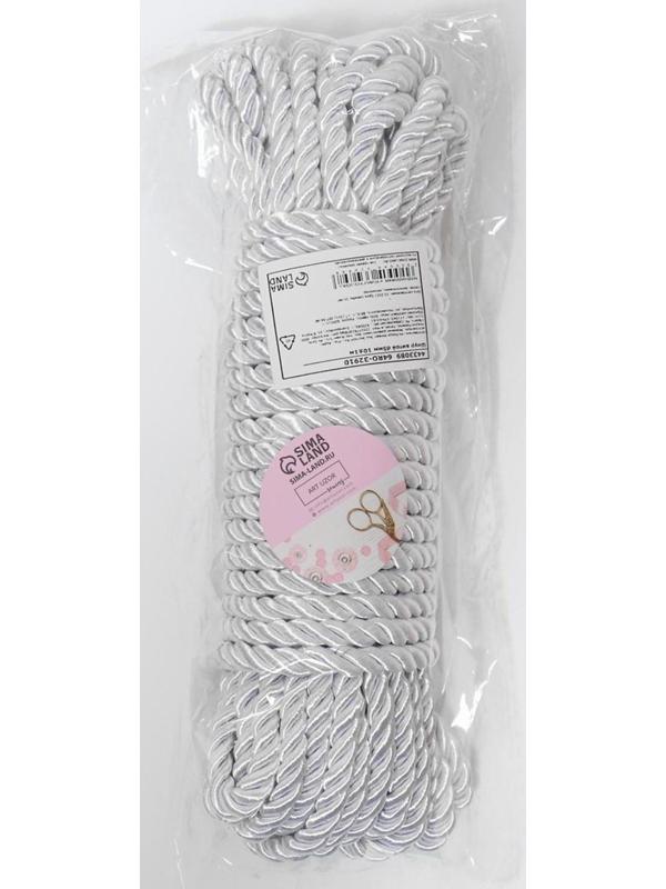 Шнур витой, d = 5 мм, 10 ± 1 м, цвет серебряный