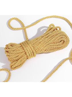 Шнур витой, d = 5 мм, 10 ± 1 м, цвет золотой