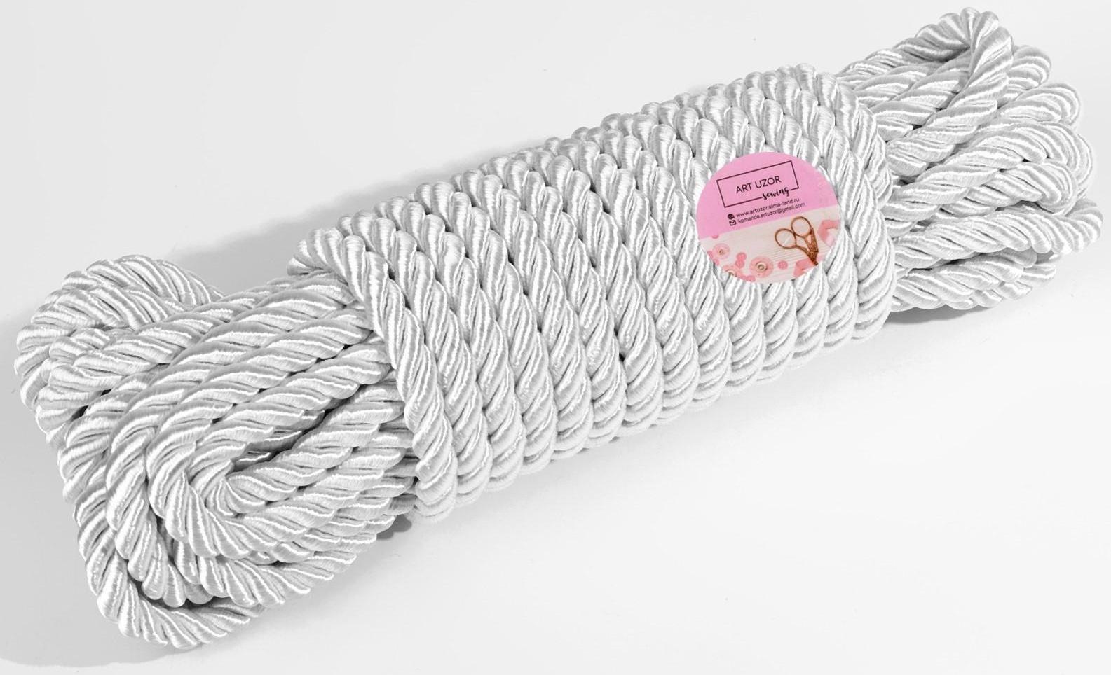 Шнур витой, d = 8 мм, 10 ± 1 м, цвет серебряный