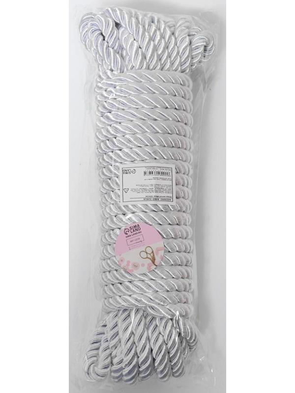 Шнур витой, d = 8 мм, 10 ± 1 м, цвет серебряный