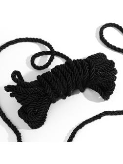 Шнур витой, d = 8 мм, 10 ± 1 м, цвет чёрный