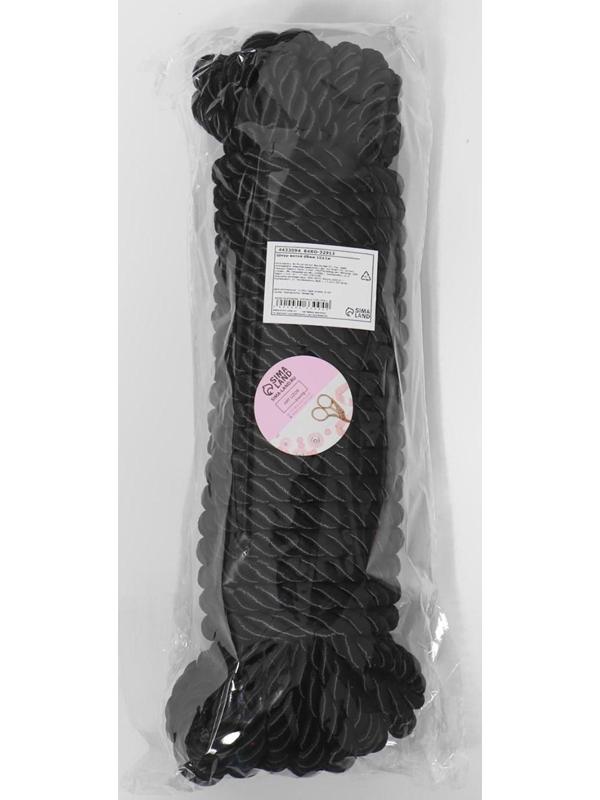 Шнур витой, d = 8 мм, 10 ± 1 м, цвет чёрный