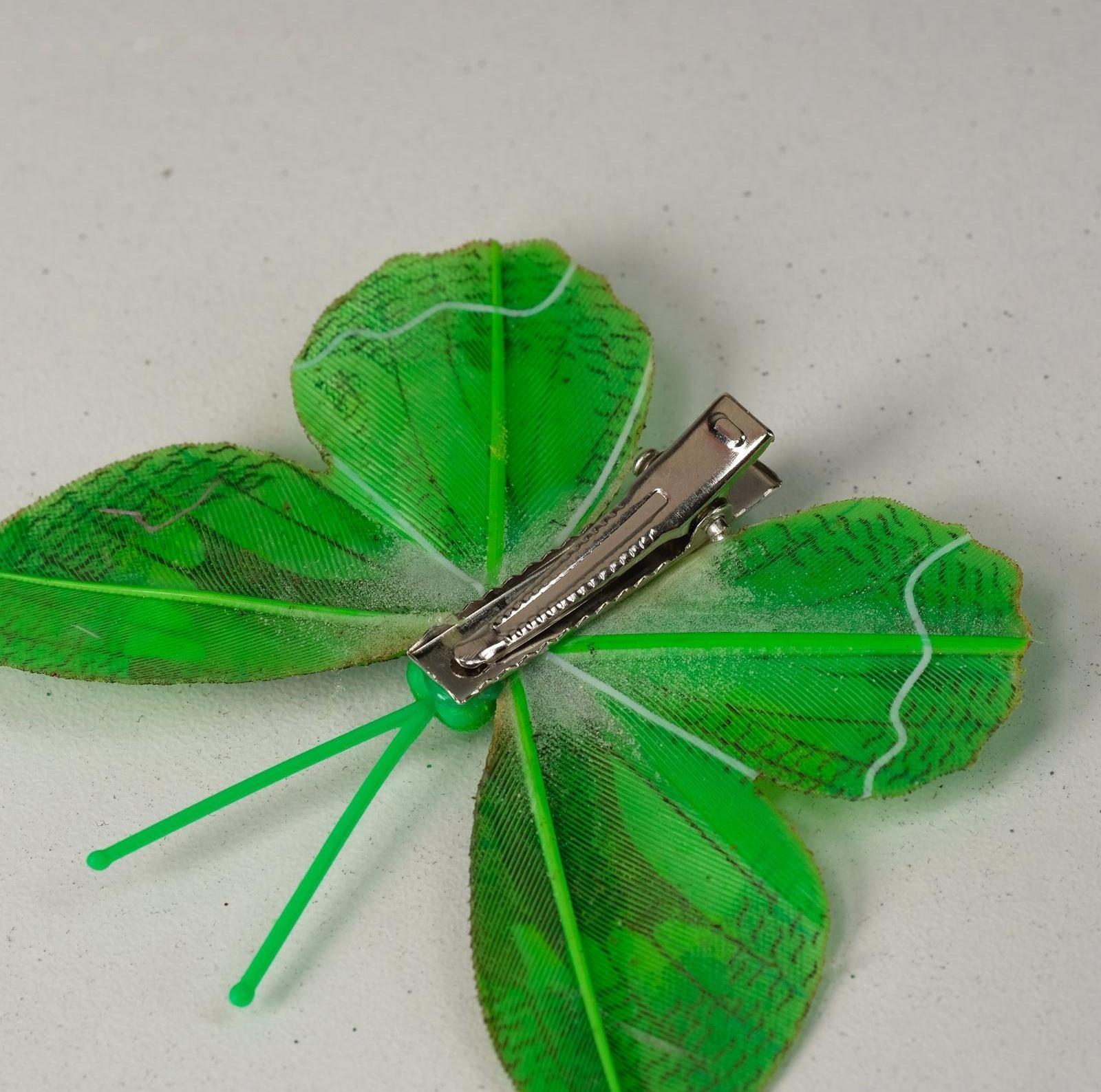 Бабочка для декора и флористики, на прищепке, пластиковая, микс, 1 шт., 8 см