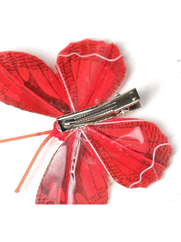 Бабочка для декора и флористики, на прищепке, пластиковая, микс, 1 шт., 7,5 х 5 х 1 см