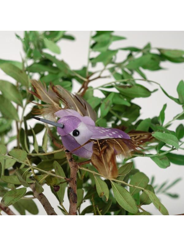 Птички для декора и флористики, на прищепке, МИКС, пластиковая, 1шт., 8 х 8 см