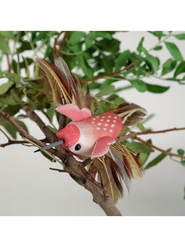 Птички для декора и флористики, на прищепке, МИКС, пластиковая, 1шт., 8 х 8 см