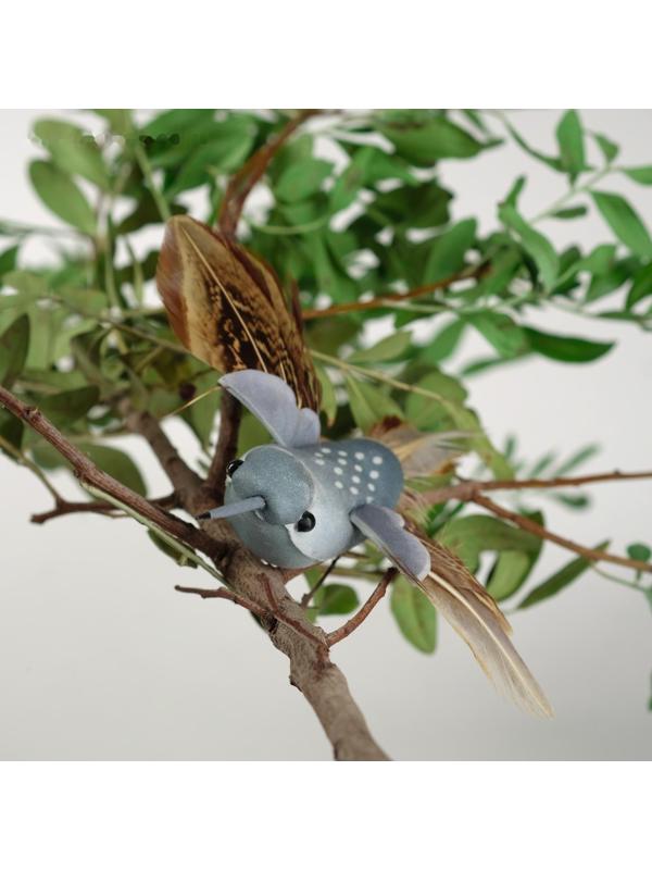 Птички для декора и флористики, на прищепке, МИКС, пластиковая, 1шт., 8 х 8 см