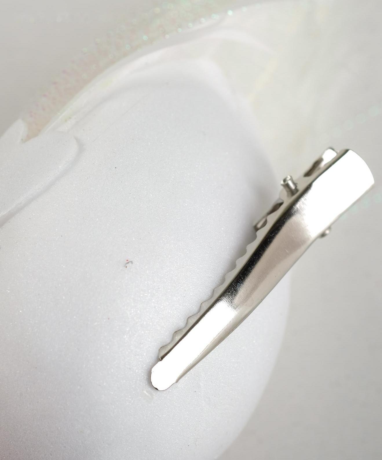 Птичка для декора и флористики, на прищепке, белая, пластиковая, 1шт., 8 х 8 см