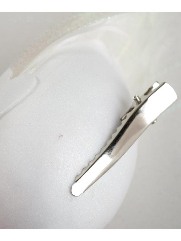 Птичка для декора и флористики, на прищепке, белая, пластиковая, 1шт., 8 х 8 см