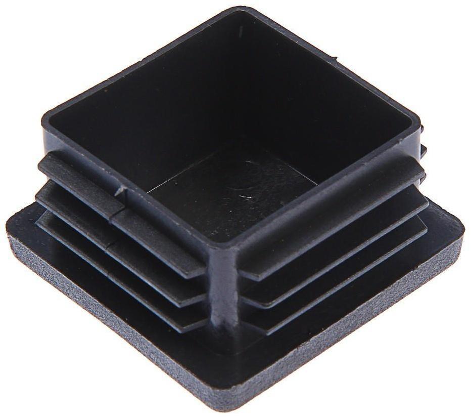 Заглушка для труб квадратная, 50х50 мм, черная