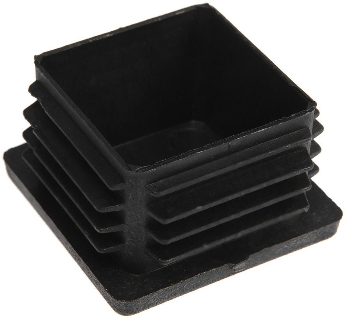 Заглушка для труб квадратная, 60х60 мм, черная