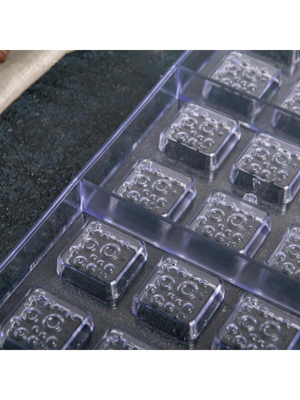 Форма для шоколада и конфет KONFINETTA «Пористый шоколад», 33×16,5×2,5 см, 18 ячеек, ячейка 3×3×1 см