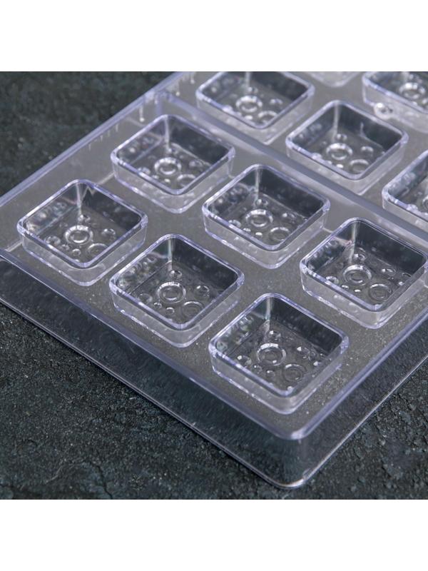 Форма для шоколада и конфет KONFINETTA «Пористый шоколад», 33×16,5×2,5 см, 18 ячеек, ячейка 3×3×1 см