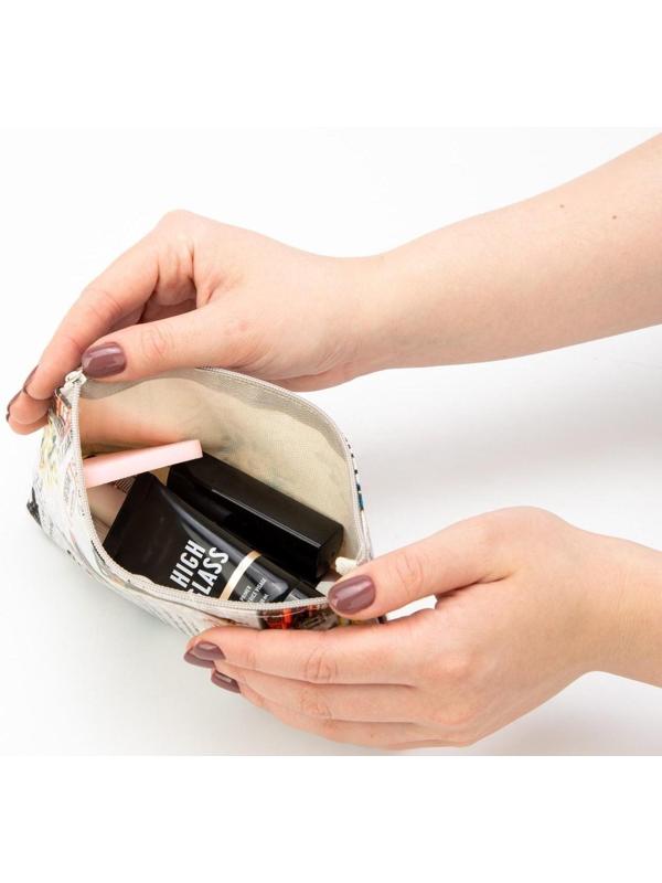 Косметичка на молнии, цвет серый