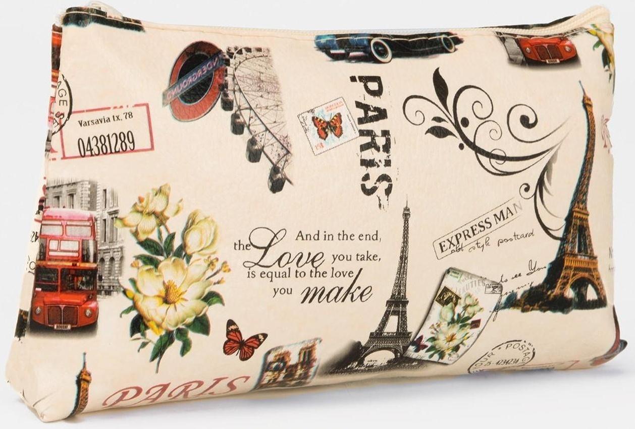 Косметичка на молнии, цвет бежевый