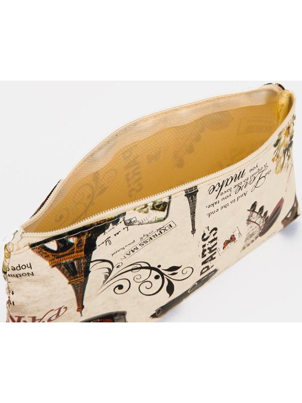 Косметичка на молнии, цвет бежевый