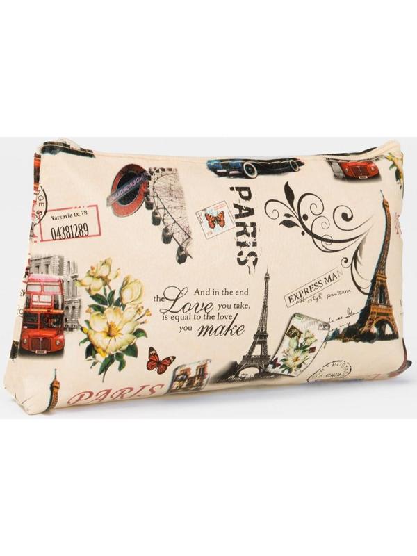 Косметичка на молнии, цвет бежевый