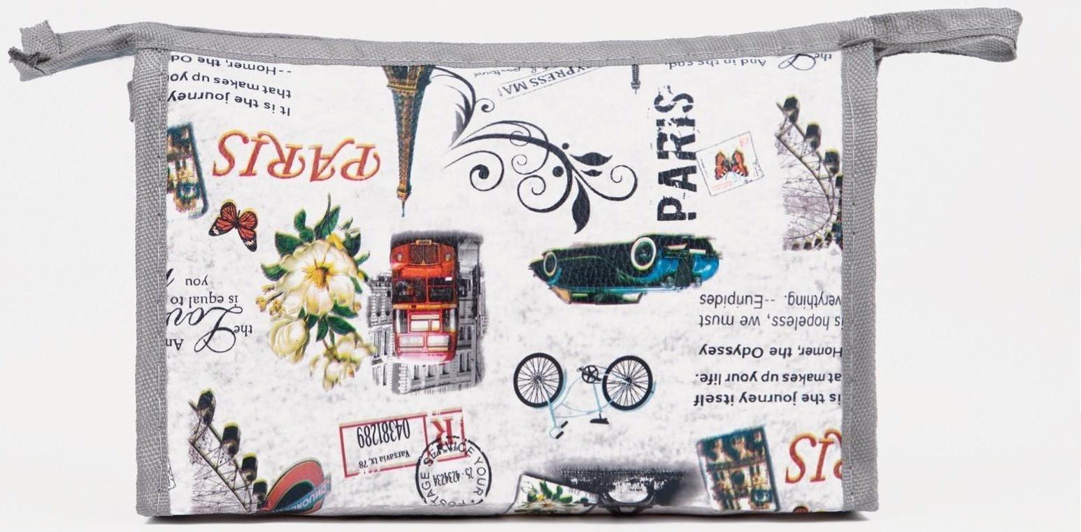 Косметичка на молнии, цвет серый