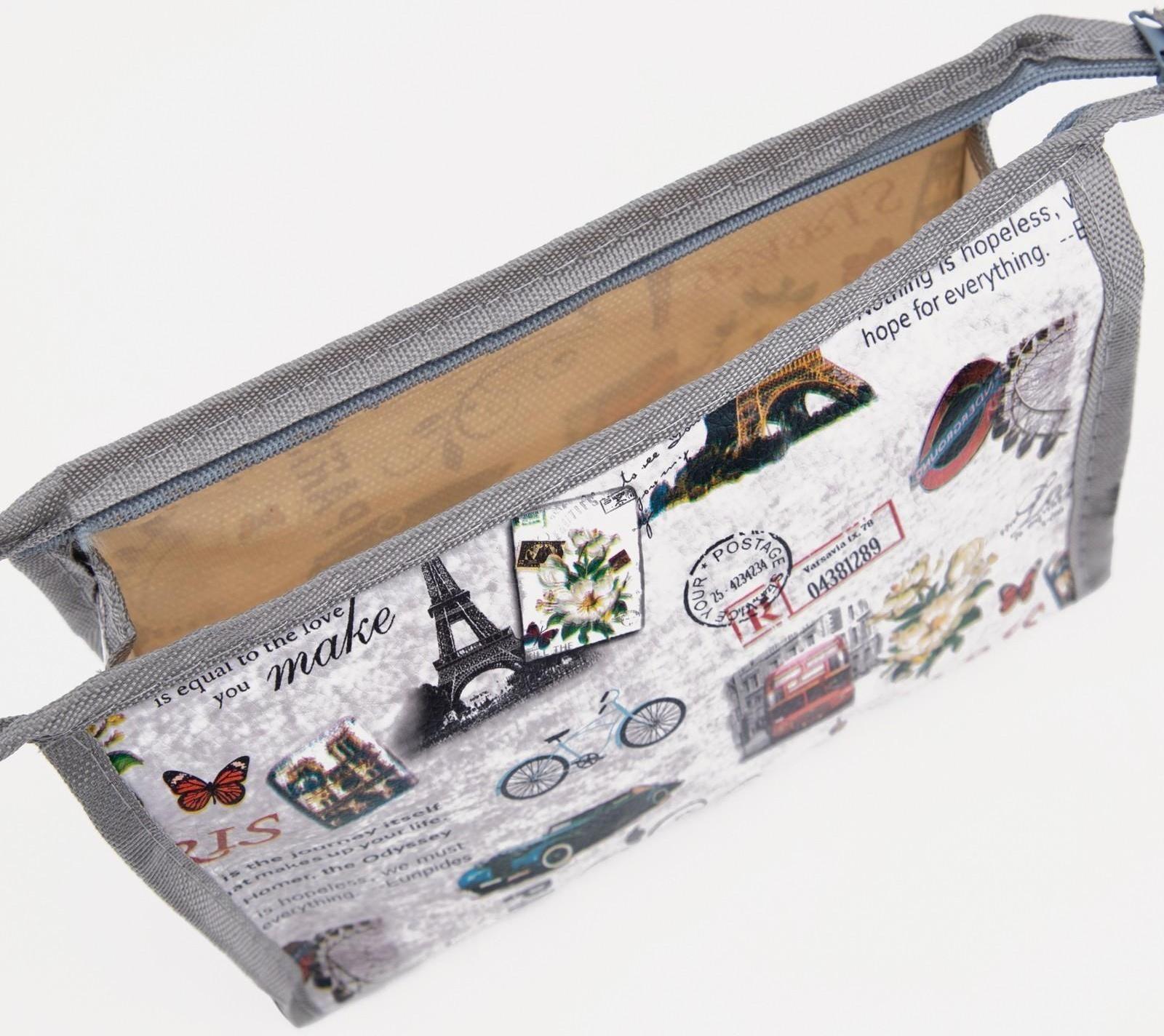 Косметичка на молнии, цвет серый