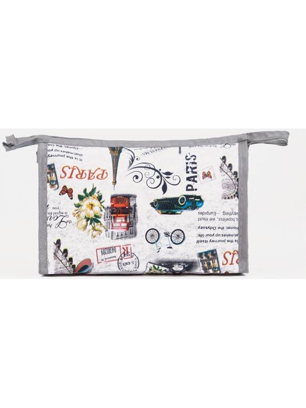 Косметичка на молнии, цвет серый