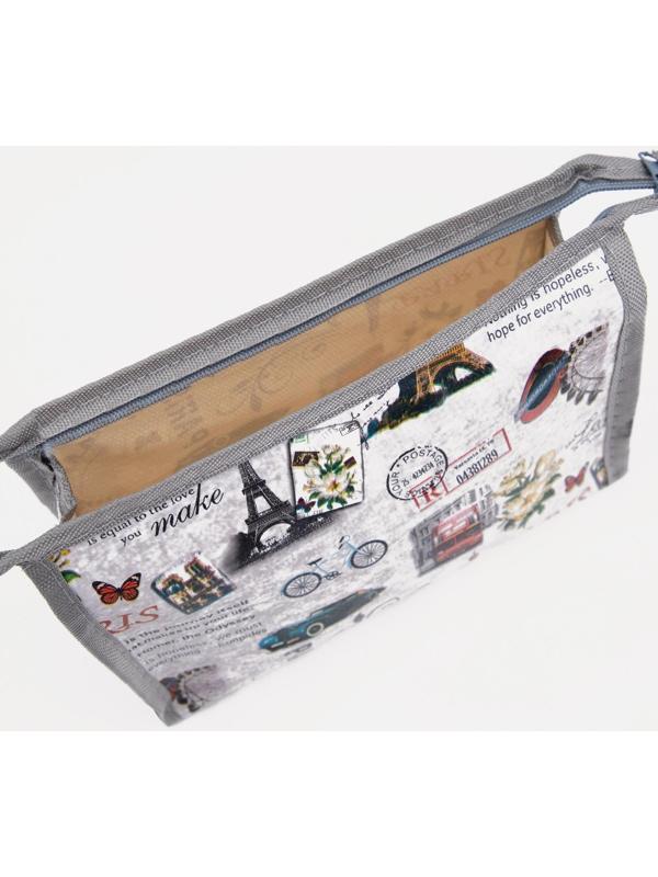 Косметичка на молнии, цвет серый