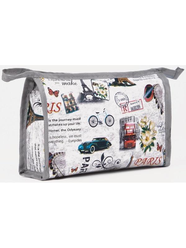 Косметичка на молнии, цвет серый