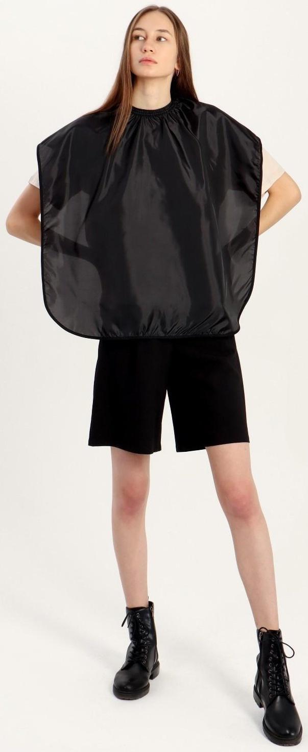 Пелерина парикмахерская, с крючком, цвет чёрный