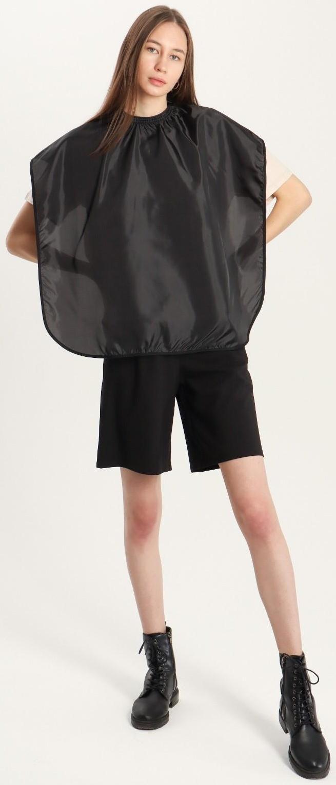 Пелерина парикмахерская, с крючком, цвет чёрный