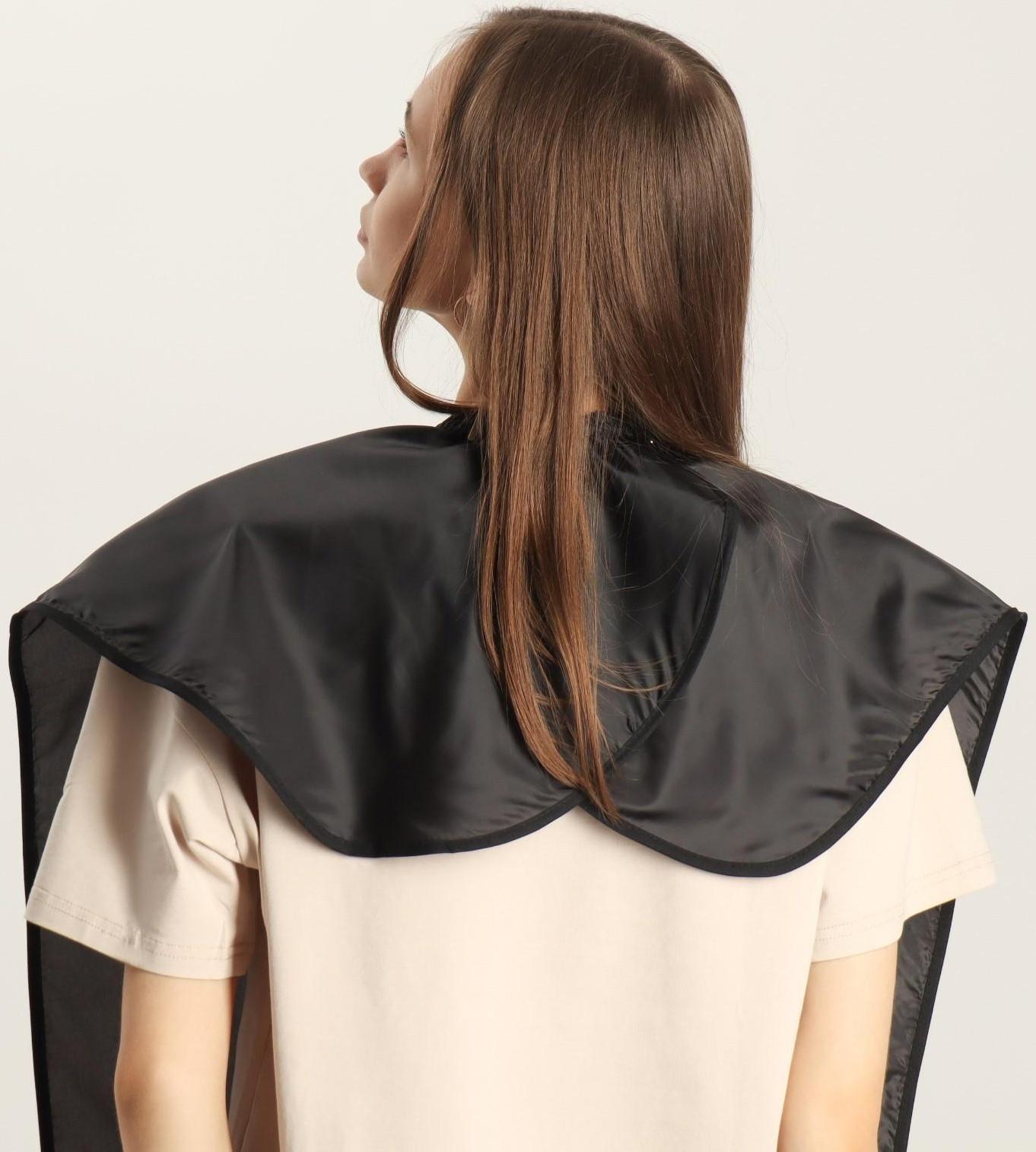 Пелерина парикмахерская, с крючком, цвет чёрный