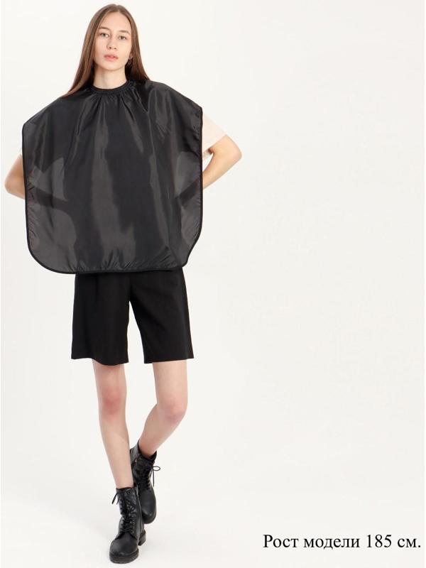 Пелерина парикмахерская, с крючком, цвет чёрный