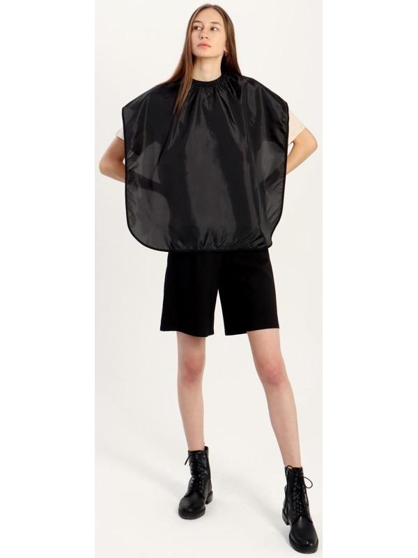 Пелерина парикмахерская, с крючком, цвет чёрный