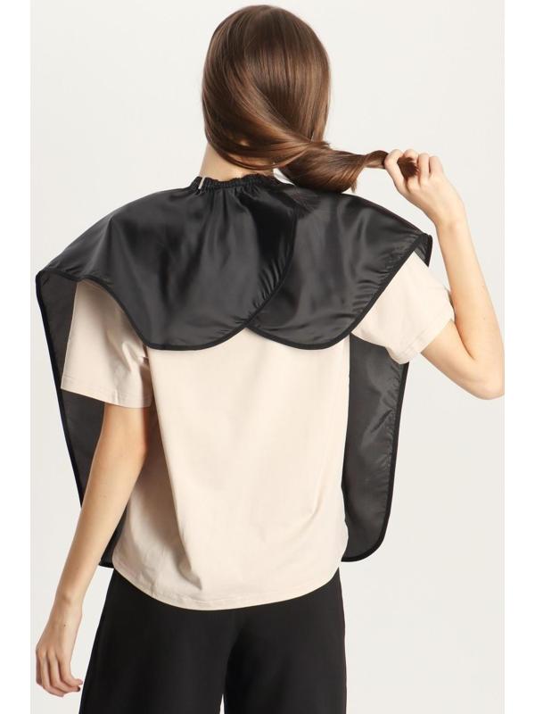 Пелерина парикмахерская, с крючком, цвет чёрный