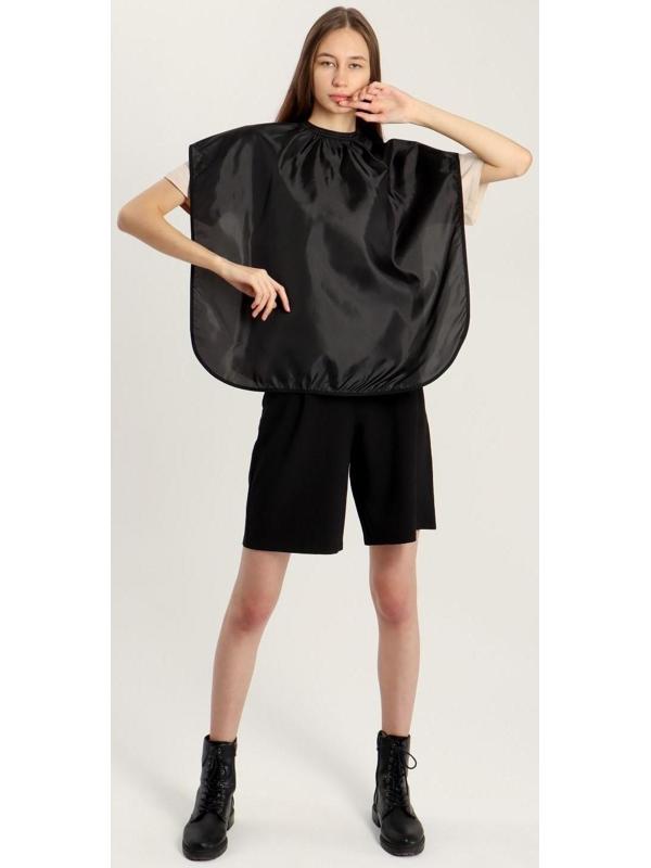 Пелерина парикмахерская, с крючком, цвет чёрный