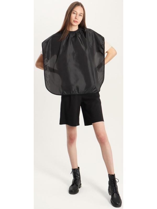 Пелерина парикмахерская, с крючком, цвет чёрный