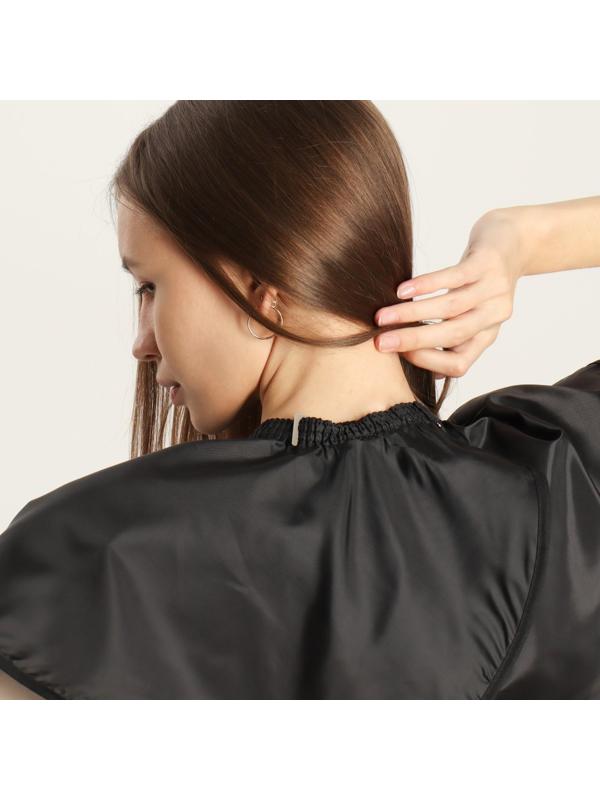 Пелерина парикмахерская, с крючком, цвет чёрный