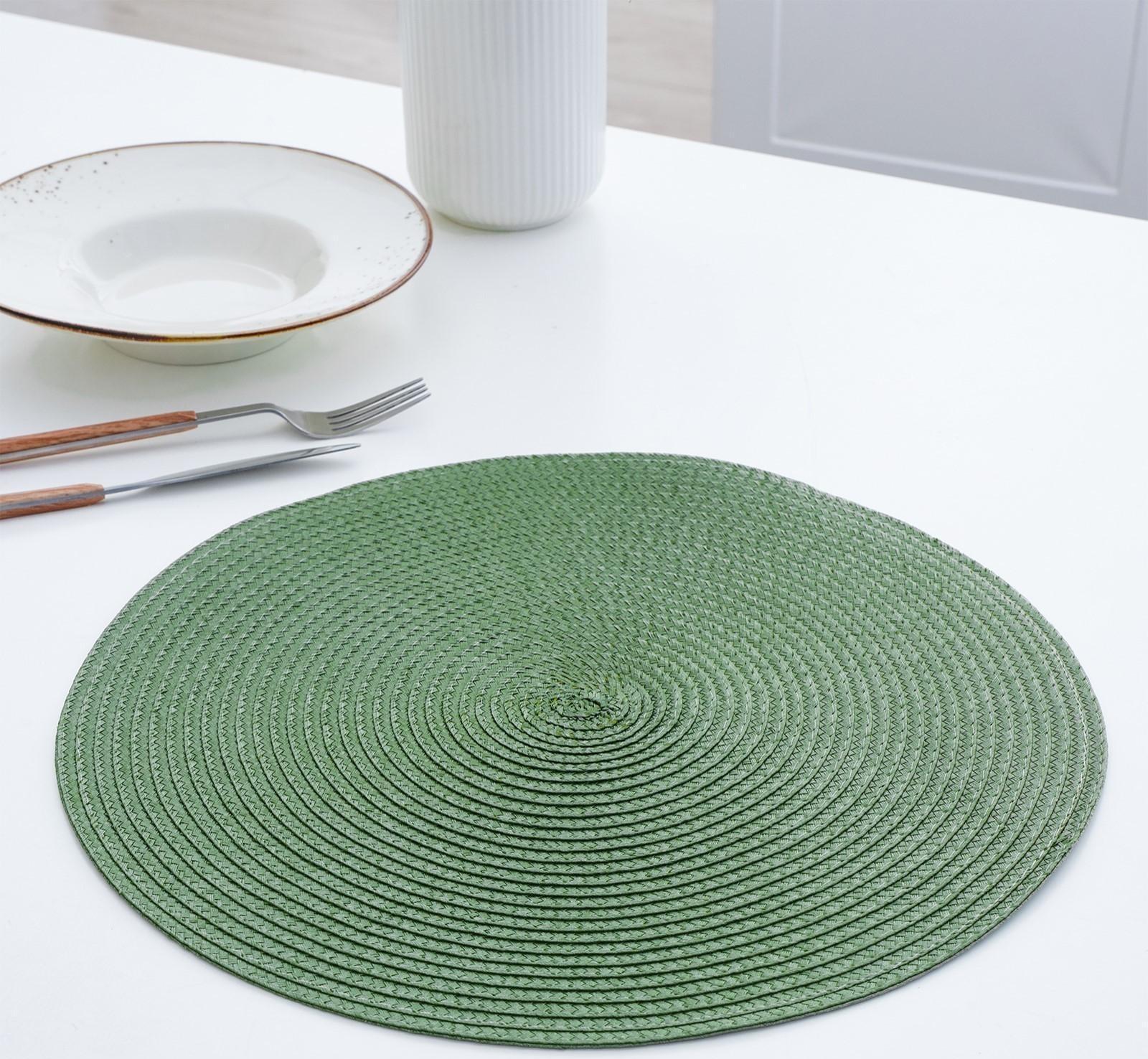 Салфетка сервировочная на стол «Лофт», d=38 см, цвет зелёный