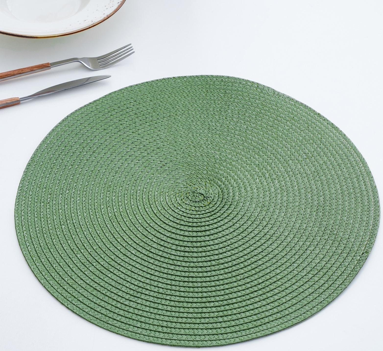 Салфетка сервировочная на стол «Лофт», d=38 см, цвет зелёный