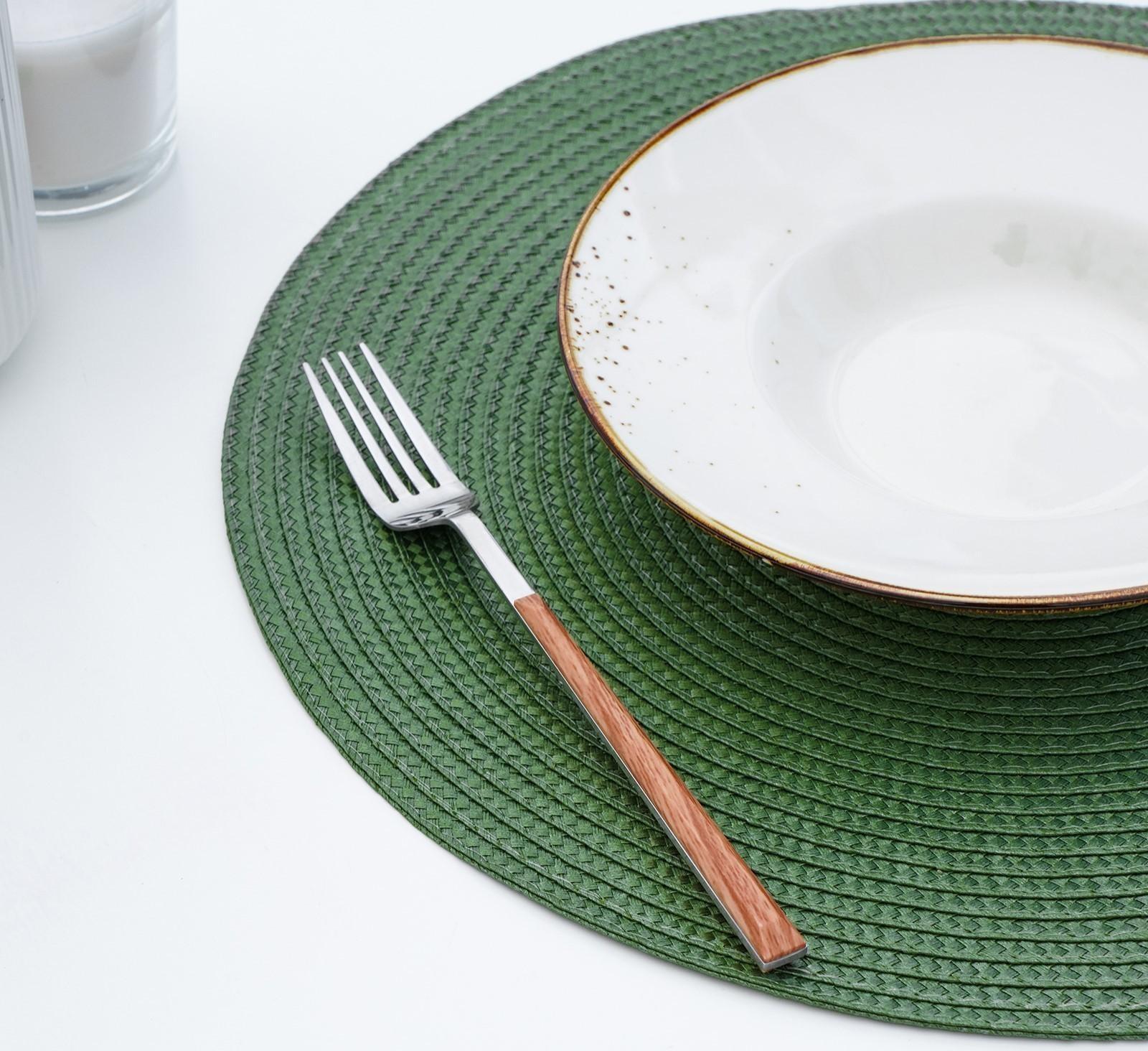 Салфетка сервировочная на стол «Лофт», d=38 см, цвет зелёный