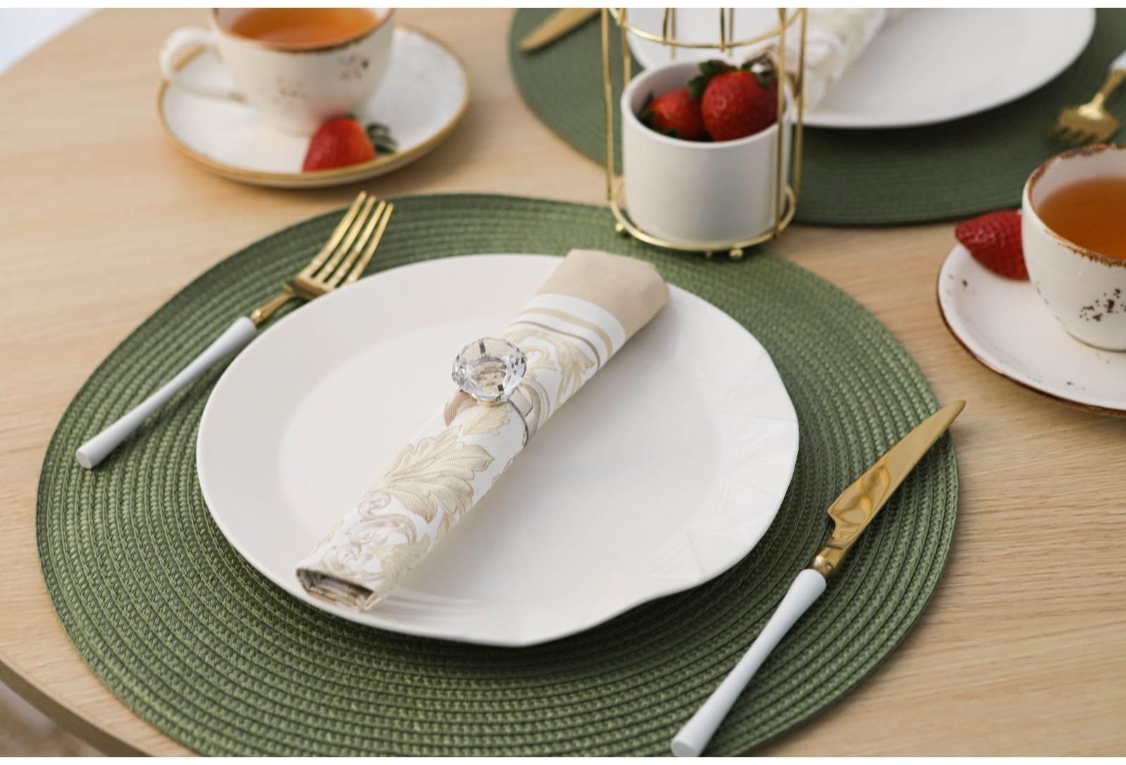 Салфетка сервировочная на стол «Лофт», d=38 см, цвет зелёный