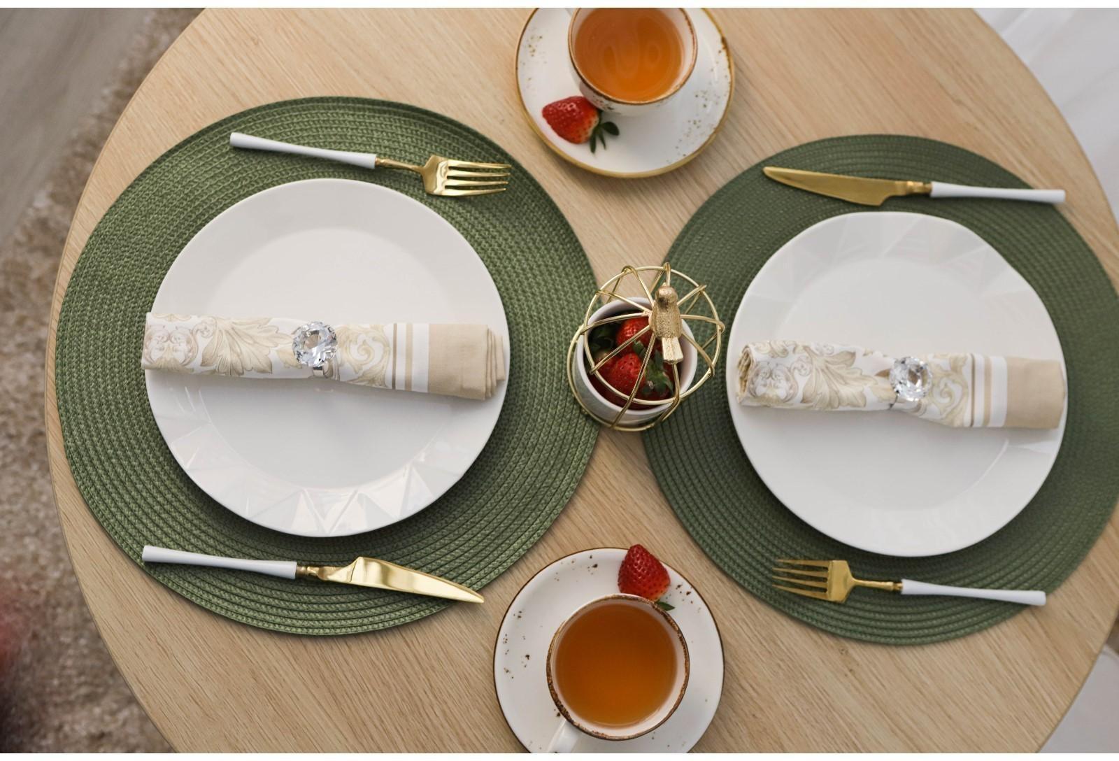 Салфетка сервировочная на стол «Лофт», d=38 см, цвет зелёный