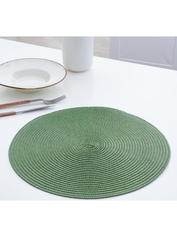Салфетка сервировочная на стол «Лофт», d=38 см, цвет зелёный