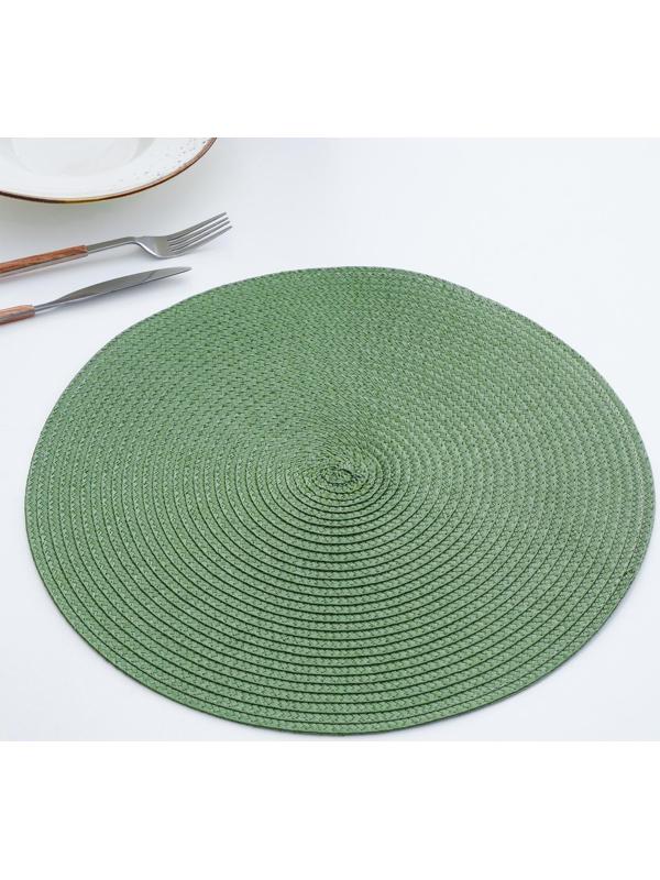 Салфетка сервировочная на стол «Лофт», d=38 см, цвет зелёный