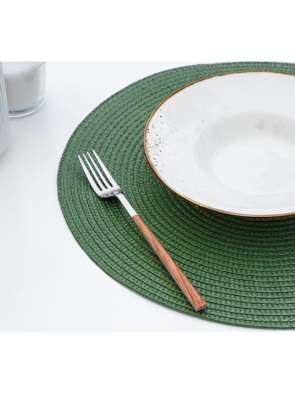 Салфетка сервировочная на стол «Лофт», d=38 см, цвет зелёный