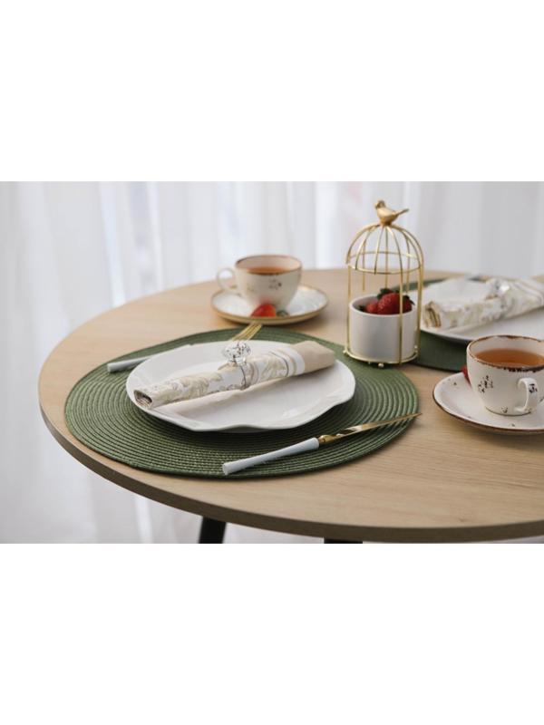 Салфетка сервировочная на стол «Лофт», d=38 см, цвет зелёный