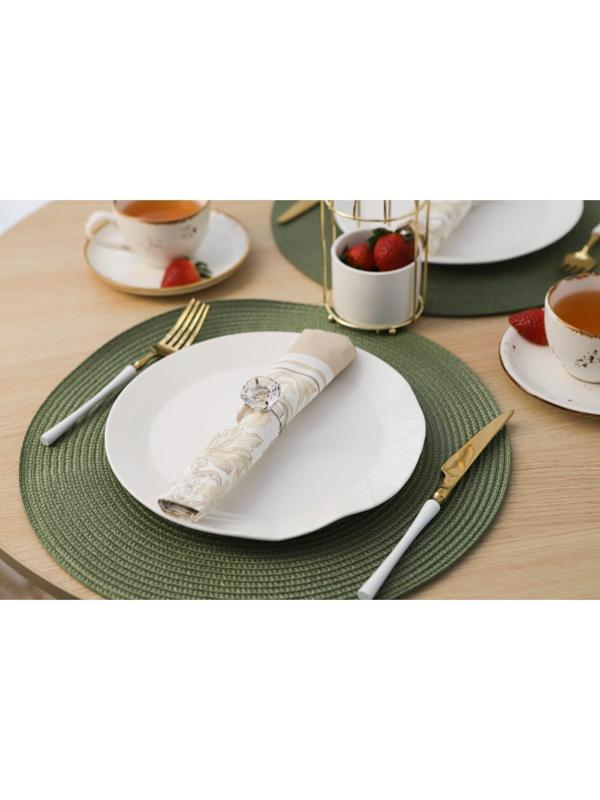 Салфетка сервировочная на стол «Лофт», d=38 см, цвет зелёный